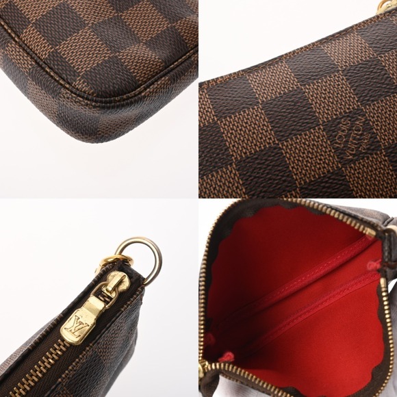 LOUIS VUITTON Authentic Brown Damier Canvas Pochette Pouch - Picture 10 of 11